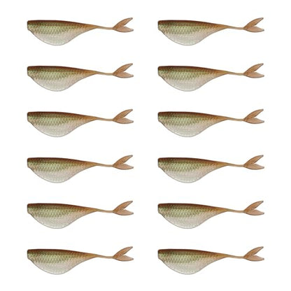 6th Sense – Clobber Minnow 2" – Soft Plastic Minnow – Crappie/Panfish Fishing – FFS Sonar Bait – (12 per Pack) Made in the USA - color: Green Gizzard