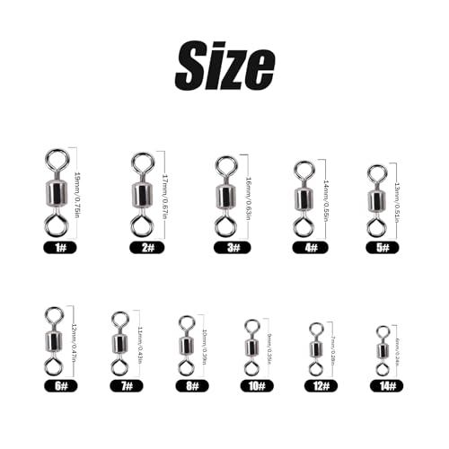Ball Bearing Fishing Swivels Silver 100pcs FS/ZH-01 | Corrosion Resistant,Barrel Swivel Tackle Swivel Gear,for Freshwater and Saltwater - size: 7#