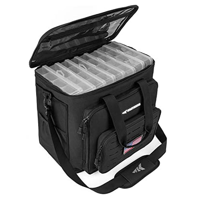KastKing Fishing Tackle Bags - Saltwater & Freshwater Fishing Bags - Water Resistant, Padded Shoulder Strap - Gear Storage - color: Black-Large, size: Large