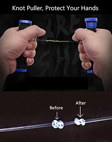 Fishing FG GT Knot Puller Assist, Fishing Knot Tying Tool, PE Fishing Line Spooling Pull Drag, Tension Line Dragger - color: Blue, size: Large