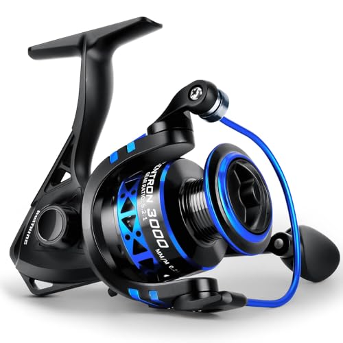 KastKing Centron & Centron Lite Spinning Reels, Size 500 is Perfect for Ice Fishing, Up to 17.5 Max Drag, 5.2:1 Gear Ratio, Ultra Smooth Powerful, CNC Aluminum Spool, 9+1 BB Light Weight - color: Centron, size: Size 3000