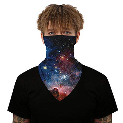 YAYOUREL Neck Gaiter Face Mask Bandanas for Men Women UV Face Scarf Cover Ear Loop Hole Facemask for Fishing Running Cycling - color: Black Pink White