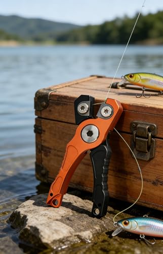 Multi-Use Mini Aluminum Alloy Fishing Cutter, Compact Scissors for Braided Lures, Outdoor Camping & Fishing ORANGE