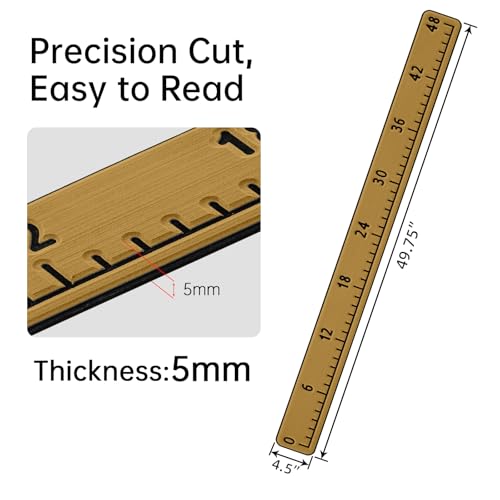 HZshark EVA Foam Fish Measuring Board, Fish Ruler with 3M Self-Adhesive Backing, 48" Fishing Tape Measure for Boats Sailboats Yachts Kayaks - color: Brown, size: 4.5"*48"