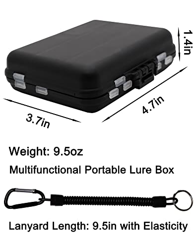 Fishing Accessories Kit with Hooks, Bass Casting, Sinkers, Swivels, Snaps, Sinker Slides, Line Beads, Fishing Set with Tackle Box Lanyard