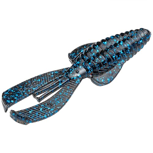 Strike King Rage Bug Fishing Lure, Soft Plastic Grub, Unique Design, Subtle Action - color: Black and Blue, size: 3"