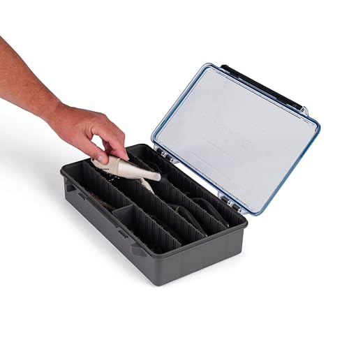 Plano StowAway 3700 Waterproof Deep Stow Tackle Box, IPX7 Waterproof, with Rustricor, Single Latch Design, Transparent DuraView Lid, Stackable Storage for Fishing Bait, Lures and Gear - size: 3700, style: Deep Stow - New Model