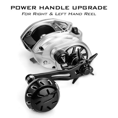 KastKing Kapstan Elite 300 Baitcasting Fishing Reel, Low Profile, Large Capacity Casting Reel, Graphite Frame, 35 lbs. Drag 5.4:1 Ratio, 8+1 Double Shielded/SS BB Centrifugal Braking - color: Power Handle
