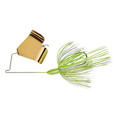 War Eagle Buzzbait Tournament-Preferred Fishing Lure with Unique Keeled Head and Hand-Tied Skirt - color: Gold Hot White Chartreuse, size: 3/8 oz