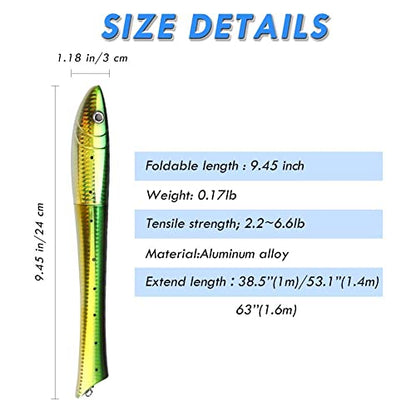 Pen Fishing Pole 55 Inch Mini Pocket Rod Travel Set for Ice Fly Sea Saltwater Freshwater 1.4m