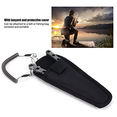 Fishing Pliers Saltwater, Split Pliers Hook Remover, with Safety Lock, Split Pliers Tools, with Sheath and Lanyard, Aluminum Alloy Multi Function Fish Tools - color: Gray