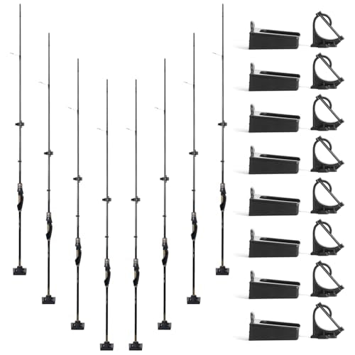 Fishing Rod Rack Clips/Making Kit, Customize Your Own Fishing Rod Holders for Garage, Also for Billiards Pool Cue Rack - style: Clips+holders