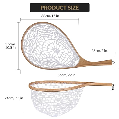 Wooden Fishing Nets - Rubber Fishingnets, Fly Fishing Dipnets, Fishing Nets with Handles - color: White, style: White Silicone Mesh