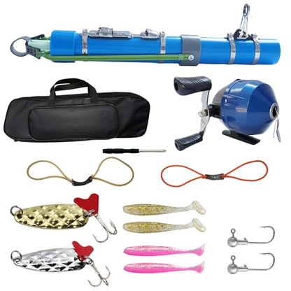 Upgraded Portable Fishing Catapult Rod with Reel, Durable & Lightweight Telescopic Lure & Bait Launcher for Saltwater & Freshwater, - size: XKTSYG-LSYL