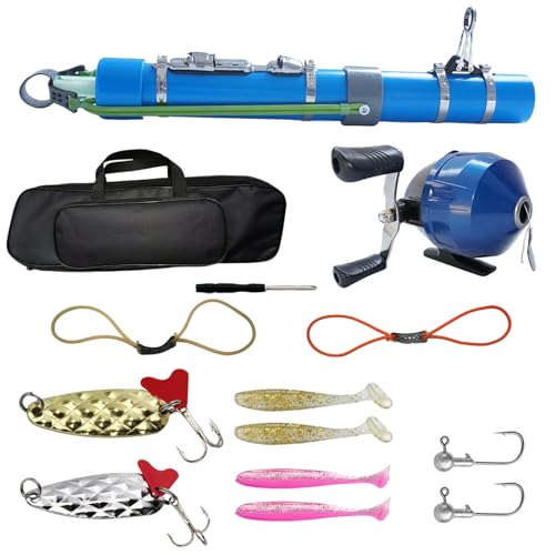 Upgraded Portable Fishing Catapult Rod with Reel, Durable & Lightweight Telescopic Lure & Bait Launcher for Saltwater & Freshwater, - size: XKTSYG-LSYL