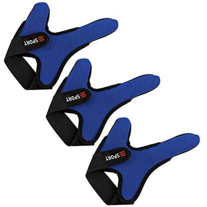 Double-Finger Gloves, 3 Pack Anti-Slip Fishing Glove, Professional Finger Gloves Protector Unisex Elastic Band Glove for Outdoor Fishing - color: Blue