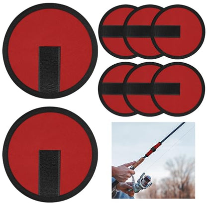 8Pcs Fishing Covers, Red Fishing Rod Sleeve and Hook Covers for Rod to Protect Fishermen from Sharp Fish Hooks Wrap