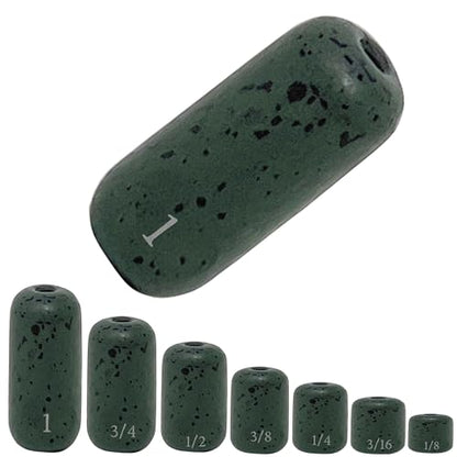 Reaction Tackle Tungsten Barrel Weights for Bass Fishing - Egg Shaped Carolina Rig Sinkers - Size Stamped Freshwater and Saltwater - color: Green Pumpkin, size: 1 Oz (4-Pack)