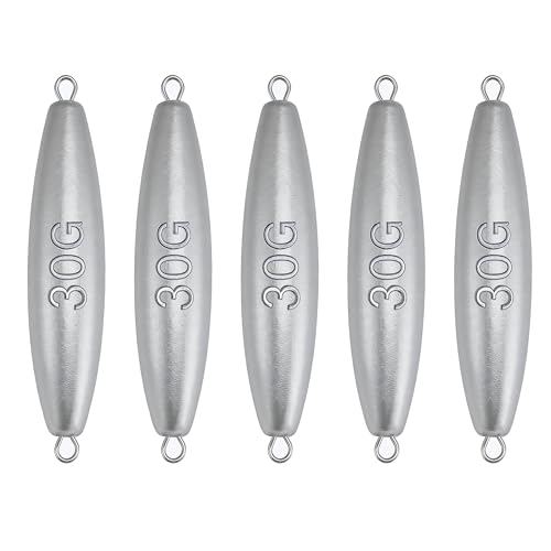 Trolling Weights Inline Fishing Weights Sinkers Double Ringed Weights for Saltwater Freshwater Fishing Get Lures Deeper 1oz to 5oz - style: 1 Ounce-5pcs