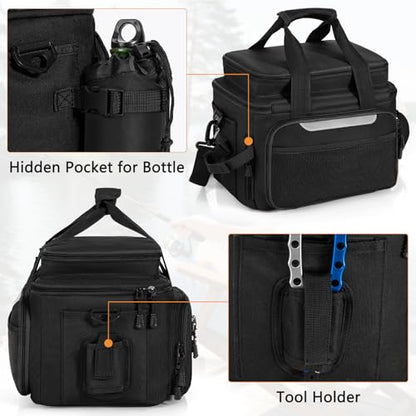 Fishing Tackle Bag - Holds 3400-3600 Size Tackle Boxes -Saltwater & Freshwater Fishing Bags - Padded Shoulder Strap Fishing Bags (Black) (Bag Only) - color: Black, style: Bag Only
