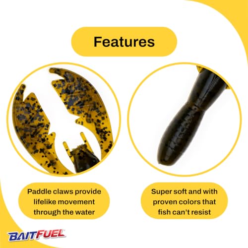 BAITFUEL Baby PACA Craw - color: Green Pumpkin Magic