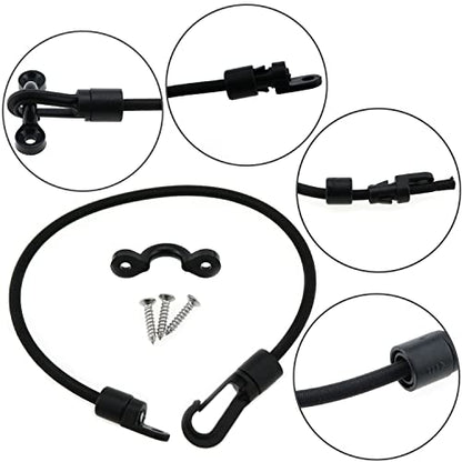 2pcs 12 Inches Elastic Rope Bungee Cord Rod Strap Holder Deck Mount Connector Mount Rod Strap for Kayak