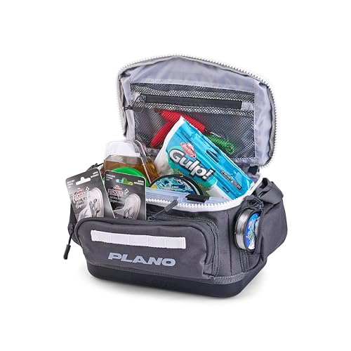 Plano Weekend 3500 Tackle Bag, Cutting-Edge Fishing Tackle Bag, Molded Waterproof Base, Spacious Storage, Die Cut Tool Sleeves, Daisy Chain Attachment Points - color: Slate, style: 3500 Tackle Case