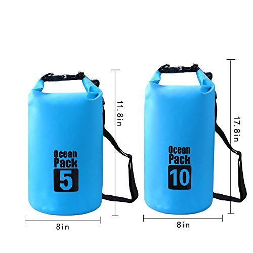 Dry Sack/Floating Waterproof Bag 2L/5L/10L/20L/30L for Boating, Kayaking, Hiking, Snowboarding, Camping, Rafting, Fishing and Backpacking - color: Blue, size: 10L