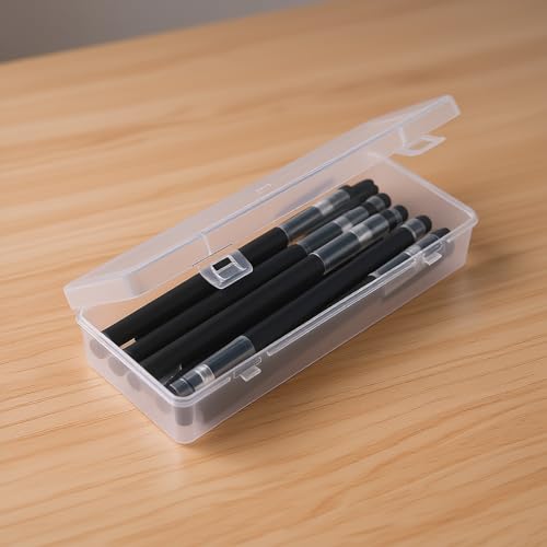 8 Pack Rectangular Clear Plastic Storage Containers | Hinged Lid, For Beads and Small Craft Items, 6.89 x 2.56 x 1.38 inch - size: 6.89 x 2.56 x 1.38 inch
