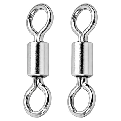 AMYSPORTS Lure Connector Swivels Fishing Stainless Steel Saltwater Fishing Swivel Rolling High Strength Barrel Swivels Tackle SUS304 - size: Size12 (53lb) 50 pcs