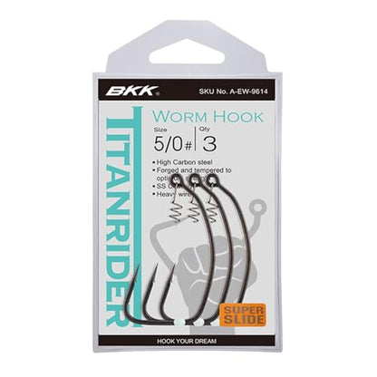 BKK TITANRIDER Soft Plastic Hook - size: 14/0 (Pack of 2)