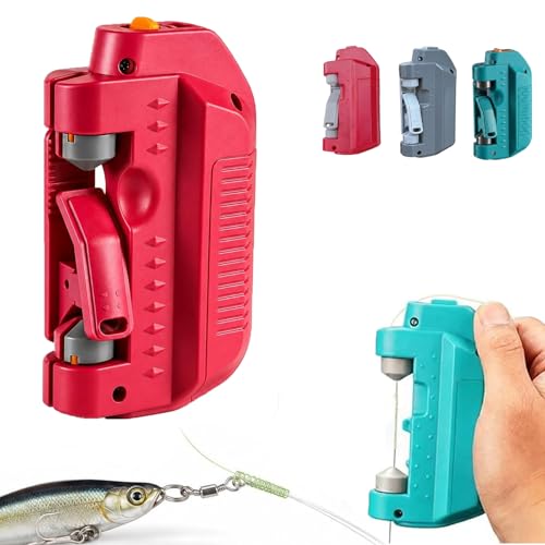 Automatic Fishing Knot Tying Tool, Electric Line to Leader Knotter Machine,Quick FG/GT Knot Assist Device for Spinning & Bait Casting - color: Red