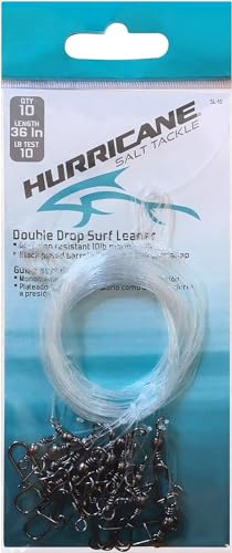 HURRICANE Surf Fishing Leader Bundle - 10lb, 20lb & 30lb Double Drop Leaders