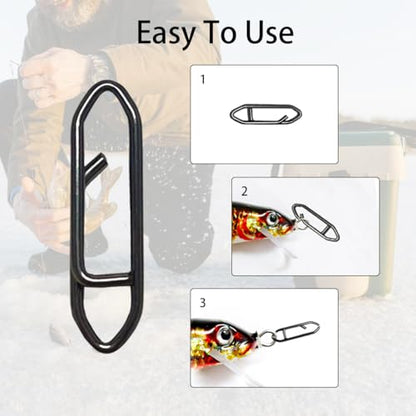 50 Pack Fishing Speed Clips, High Strength Stainless Steel Speed Clip, Fishing Stealth Power Speed Clips, Stainless Steel Quick Change Clip, Fishing Clips Quick Change - size: 2.5cm