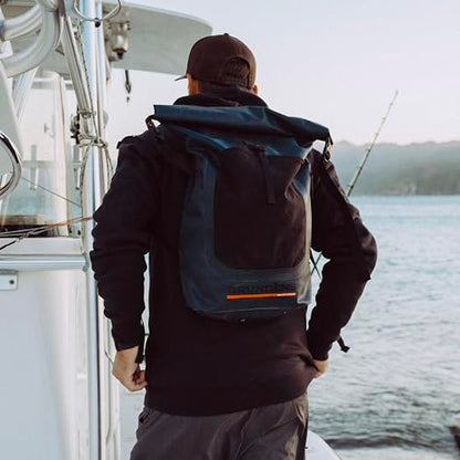 Grundéns Bootlegger Roll Top Backpack, Waterproof, 30L, Dark Navy - color: Dark Navy