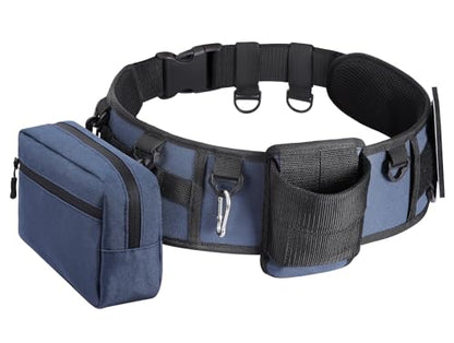 PELLOR Fishing Belt Rod Holder Adjustable Fishing Wading Belt - color: Blue（with Detachable Bag）