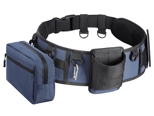 PELLOR Fishing Belt Rod Holder Adjustable Fishing Wading Belt - color: Blue（with Detachable Bag）