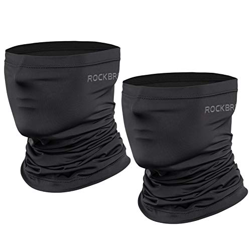 ROCKBROS Cooling Neck Gaiter Bandana Face Mask for Men Neck Gaiters Summer Half Face Scarf Cover Sun UV Protection - color: Black*2