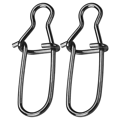 AMYSPORTS High Strength Fishing Snap Clip Duo Lock Snap Swivel Stainless Quick Change Fishing Snaps Solid Black Nickel 26lb-220lb - size: Size4（77lb）100pcs