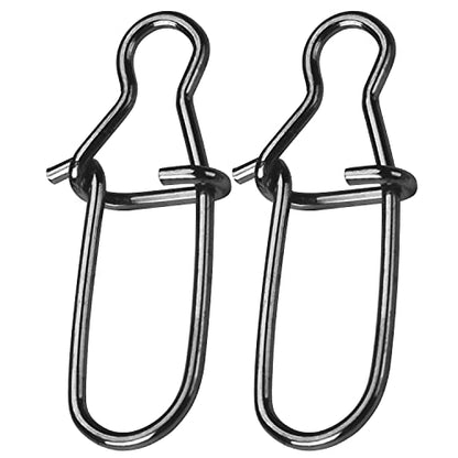 AMYSPORTS High Strength Fishing Snap Clip Duo Lock Snap Swivel Stainless Quick Change Fishing Snaps Solid Black Nickel 26lb-220lb - size: Size4（77lb）100pcs