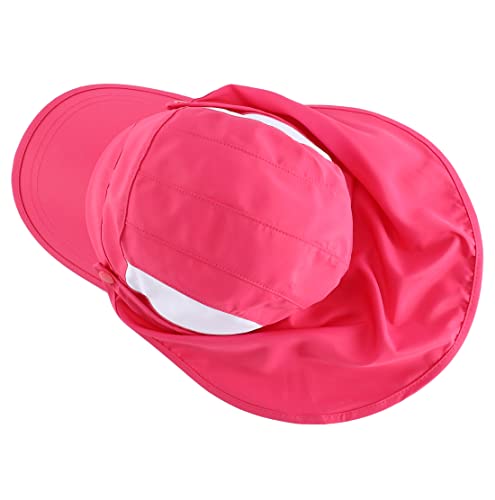 Connectyle Kids Sun Hat with Removable Neck Flap UPF 50+ Sun Protection Baseball Cap Summer Beach Sun Hats 3-6 Years - color: Hot Pink