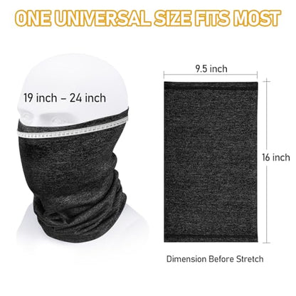 TICONN Neck Gaiter Face Cover Scarf, Neck Warmer Breathable Sun & Wind-proof for Skiing Fishing Hiking Cycling - color: Heather Black-4pk, style: Quick Dry