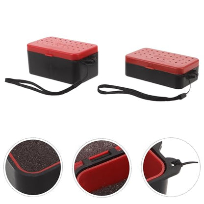 VICASKY 2pcs Live Bait Box Double Layer Worm Container Breathable Fishing Bait Holder Case with Handle Portable Worm Storage for Freshwater Fishing Trips
