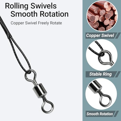 AMYSPORTS Steel Rigs Fishing Leaders Wire Stainless Lures Fishing Leader Heavy High Strength Wire Leaders Saltwater Black Nickel - size: #3 (9.8in-40lb) 30pcs