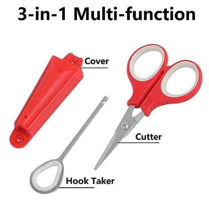 Scissor with Pliers Hook Remover Stainless Steel Fishing Multifunction Pliers Fishing Braided Line Cutter Fishing Gear Tackle - color: Black With Grey