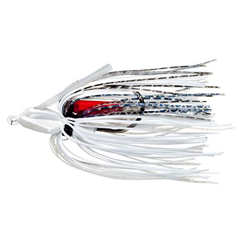 BOOYAH Swim'N Jig Jig-Head Fishing Lure - Flat Bottom Arrowhead Shape - color: White Shad, size: 1/2 oz