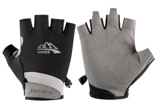 SUJAYU UV Protection Gloves - Women & Men's Fingerless Driving, Fishing & Sailing Gloves with UV & Sun Protection - color: Black, size: Medium