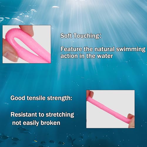 Soft Plastic Worms for Bass Fishing 20pcs FS/RE-09 | Salted ,Soft Plastic ,Fishing Lures ,with Hook Slot ,5.31in ,Saltwater Freshwater ,Bass Baits - color: Color H