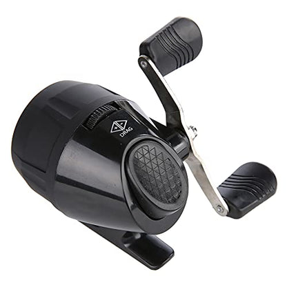 High Strength Spincast Fishing Reel,Easy to Use Push Button Casting Design,Instant Anti Reverse Clutch,Slingshot Outdoor Shooting Harpoon Dart Reel for Fishing Lovers,Beginners - color: Black