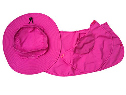 DDYOUTDOOR™ 07-281 Fashion Summer Outdoor Sun Protection Fishing Cap Neck Face Flap Hat Wide Brim - color: Rose Red